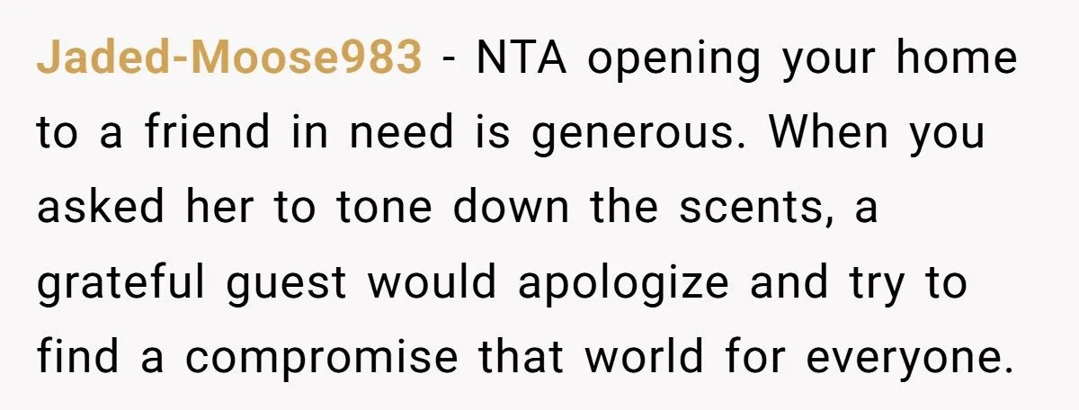 Guest Fills House With Overpowering Scents, Shocked When Host Bans Her From Their House