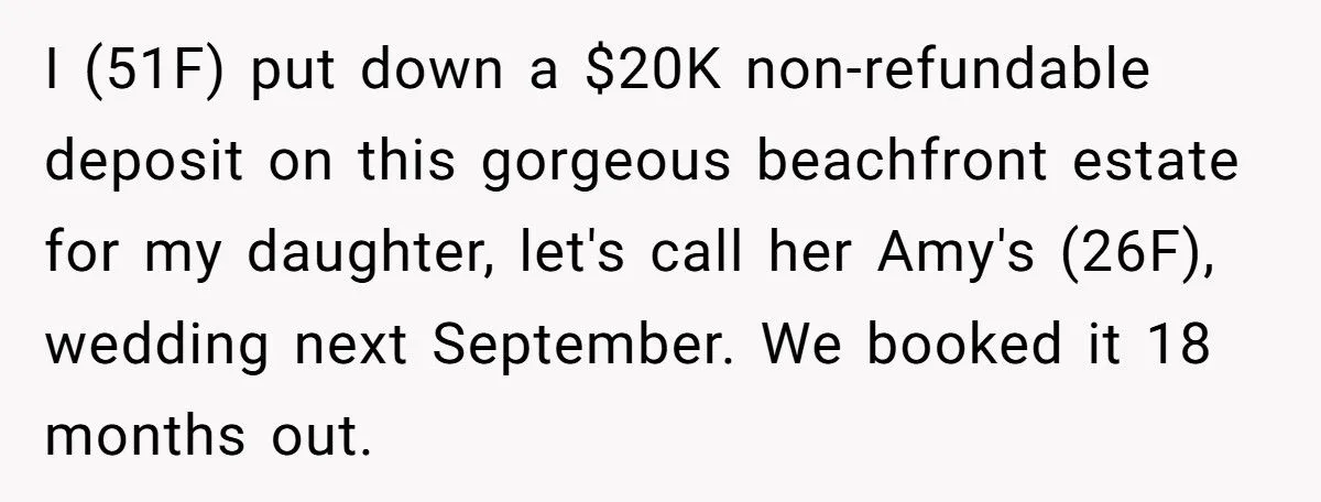 Bride Refuses To Give Up $20K Wedding Venue Even Though Aunt’s Cheating Ex Proposed There