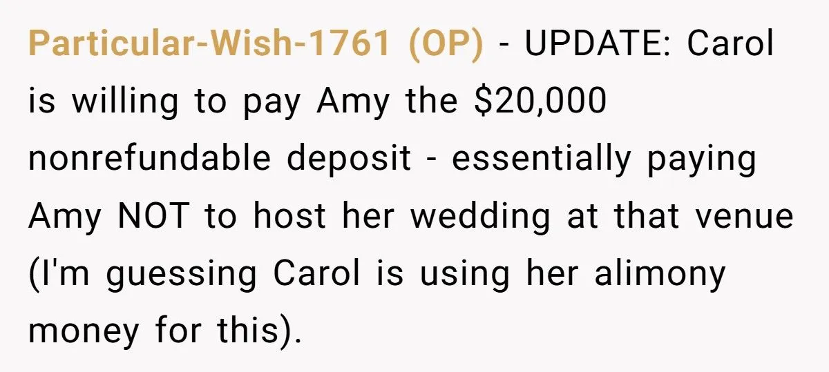 Bride Refuses To Give Up $20K Wedding Venue Even Though Aunt’s Cheating Ex Proposed There