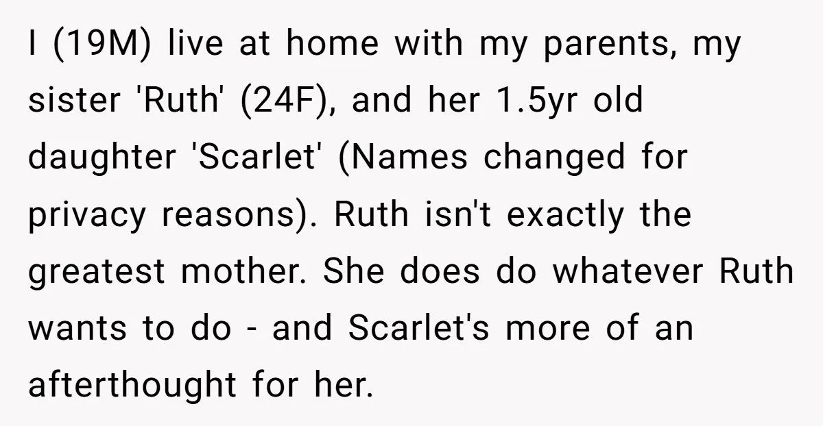 Teen Uncle Snaps At Sister After She Criticizes His Parenting While Ignoring Her Own Kid