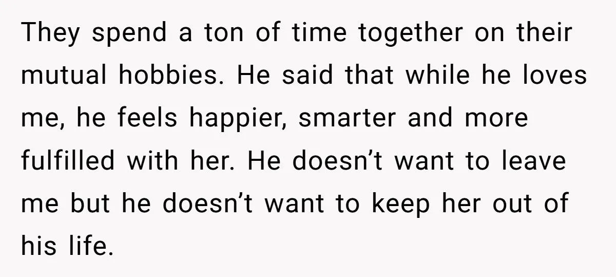Woman Walked Away After Husband Admits Emotional Connection With Another Woman Over Shared Hobbies