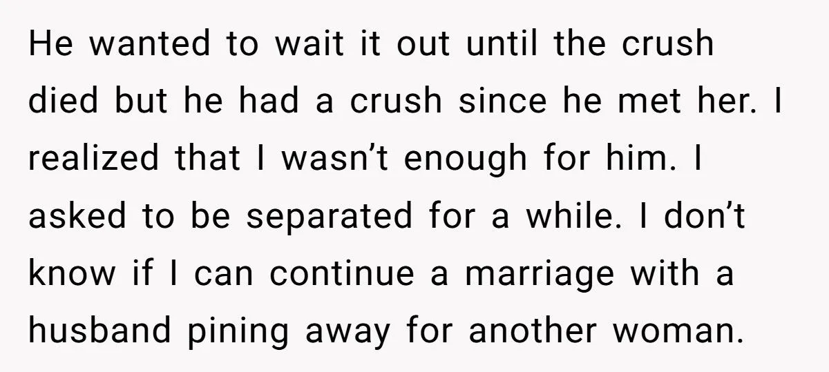 Woman Walked Away After Husband Admits Emotional Connection With Another Woman Over Shared Hobbies