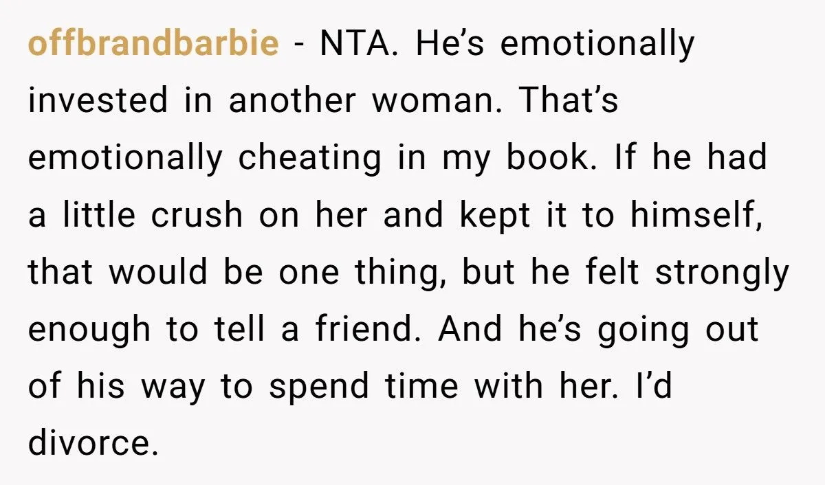 Woman Walked Away After Husband Admits Emotional Connection With Another Woman Over Shared Hobbies