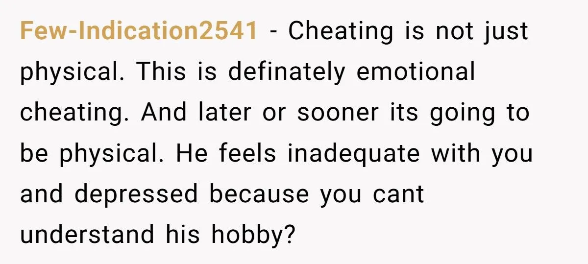Woman Walked Away After Husband Admits Emotional Connection With Another Woman Over Shared Hobbies