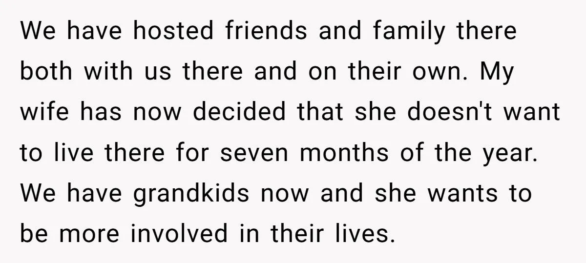 Retiree Follows Through On 30-Year Plan To Escape Winter But His Wife Refuses To Leave Grandkids Retiree Follows Through On 30-Year Plan To Escape Winter But His Wife Refuses To Leave Grandkids
