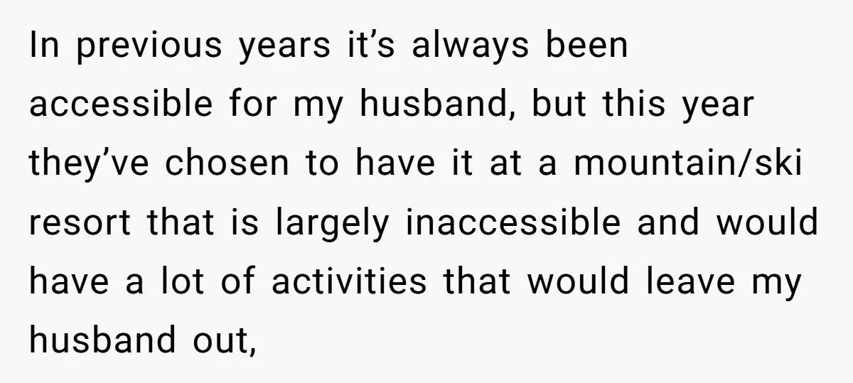 Parents Plan Christmas At Ski Resort, Then Demand Daughter Send Kids Without Disabled Husband
