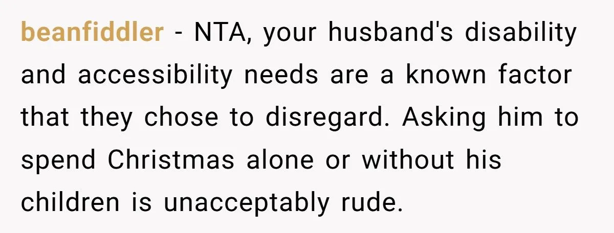 Parents Plan Christmas At Ski Resort, Then Demand Daughter Send Kids Without Disabled Husband