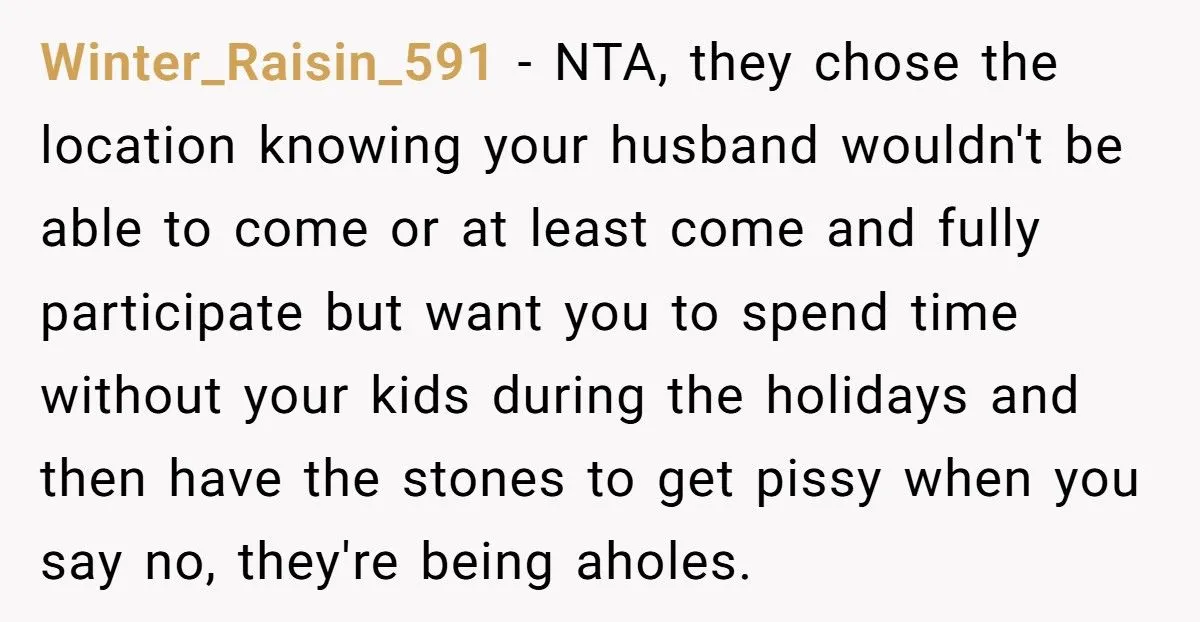 Parents Plan Christmas At Ski Resort, Then Demand Daughter Send Kids Without Disabled Husband