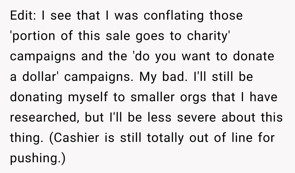 Cashier Shames Broke Customer For Not Donating, Gets Yelled At Over “Nike Shoes” Comment