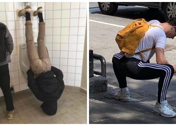 40 Photos Of People Standing Weirdly In Public That Defy All Logic