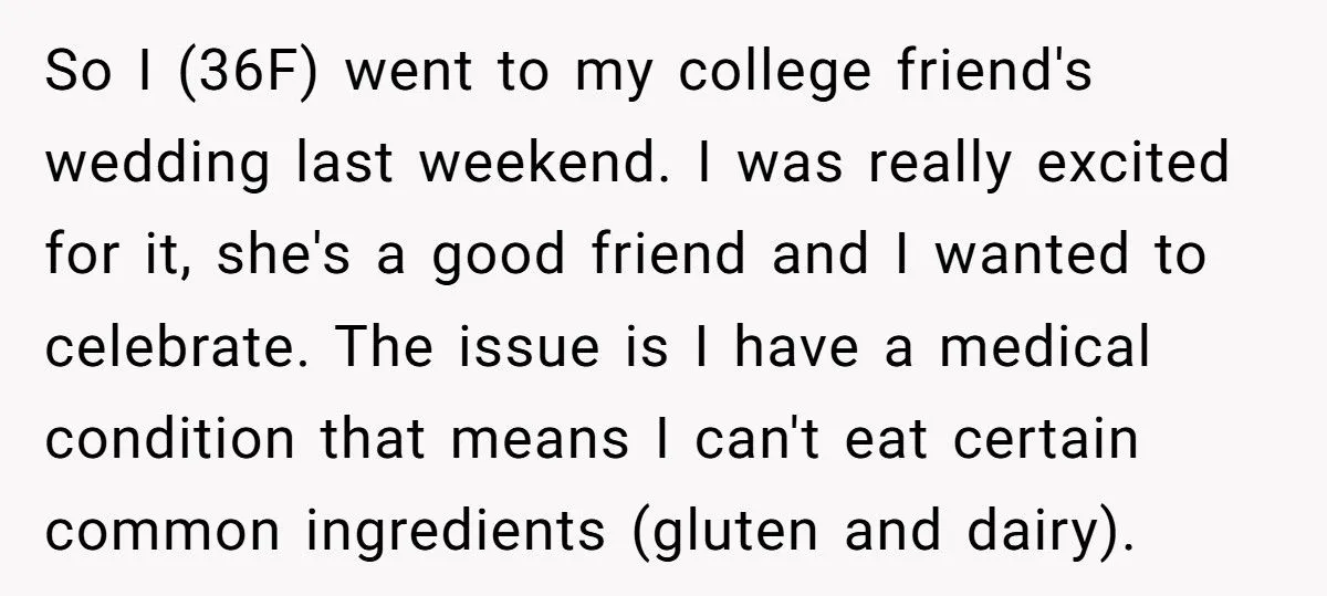 Guest Brings Her Own Food To Wedding After Bride Refuses To Accommodate