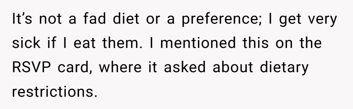 Guest Brings Her Own Food To Wedding After Bride Refuses To Accommodate