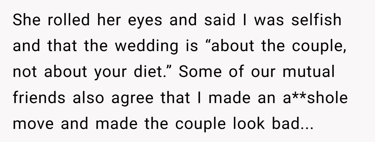 Guest Brings Her Own Food To Wedding After Bride Refuses To Accommodate