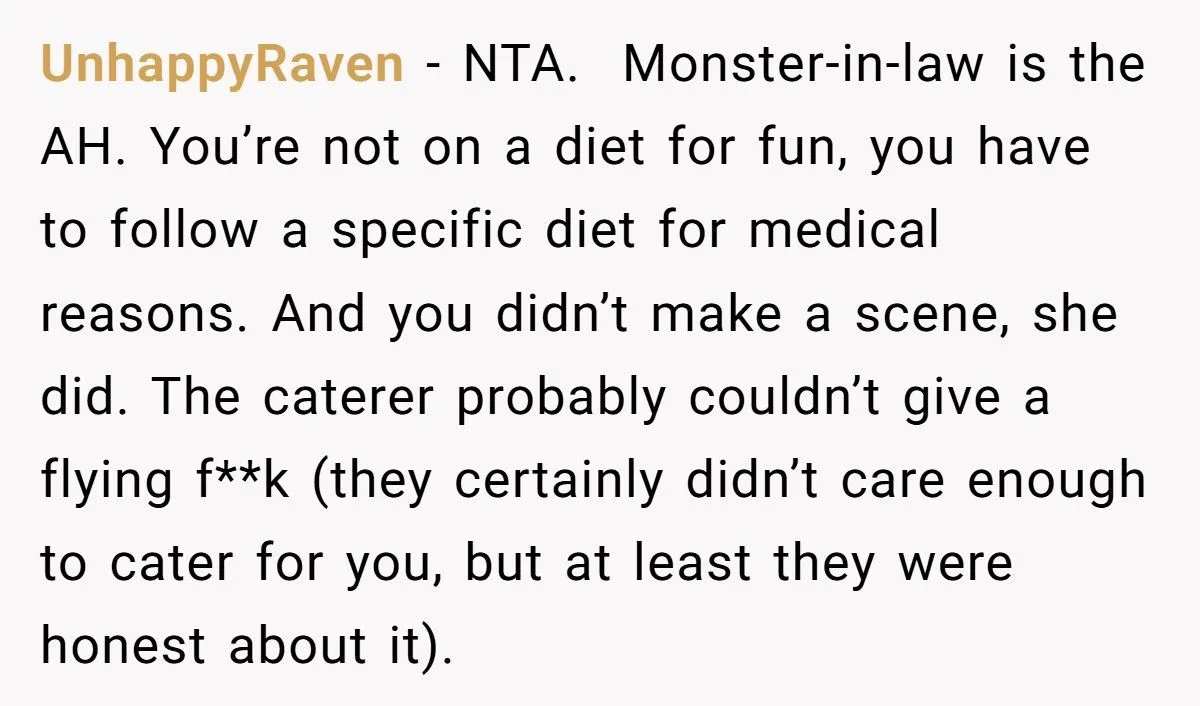 Guest Brings Her Own Food To Wedding After Bride Refuses To Accommodate