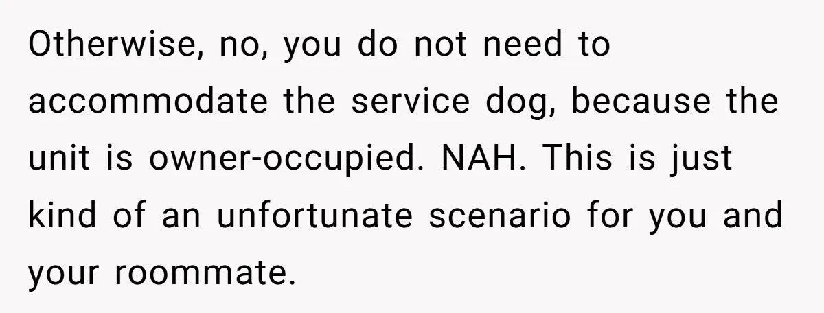 Man Refuses To Live With Roommate’s Service Dog, Gets Accused Of Discriminating Against A Disability