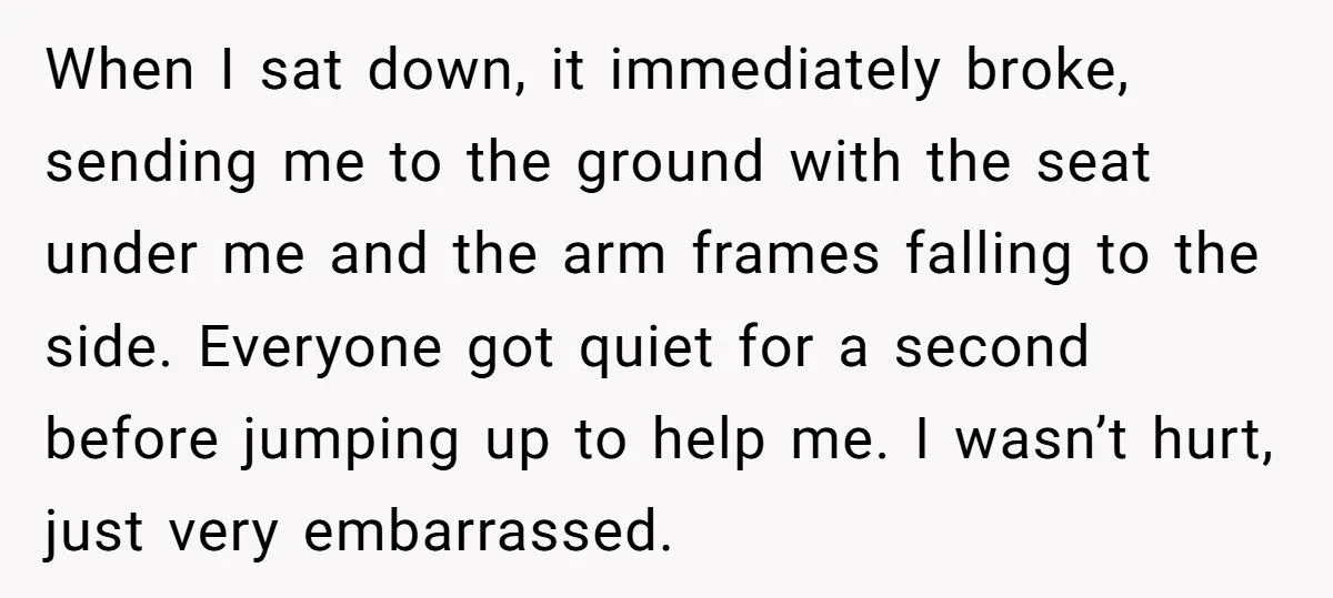 Woman Refuses To Pay For Antique Chair That Collapsed Under Her Weight At Friend’s Game Night Woman Refuses To Pay For Antique Chair That Collapsed Under Her Weight At Friend’s Game Night