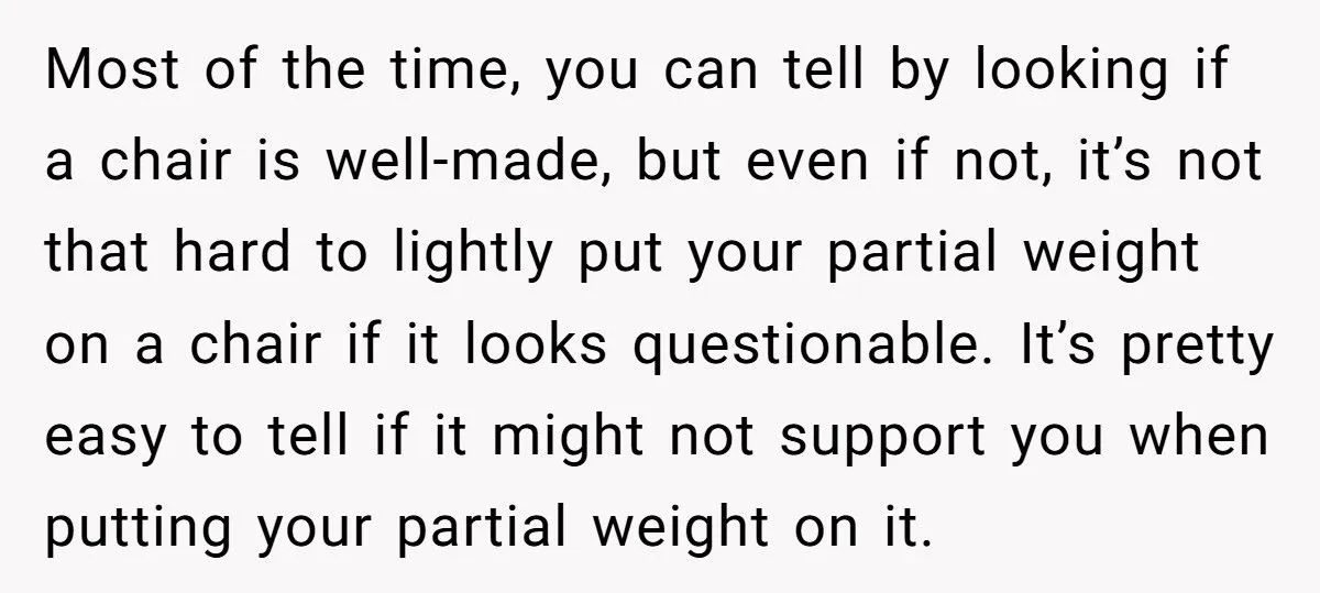 Woman Refuses To Pay For Antique Chair That Collapsed Under Her Weight At Friend’s Game Night Woman Refuses To Pay For Antique Chair That Collapsed Under Her Weight At Friend’s Game Night