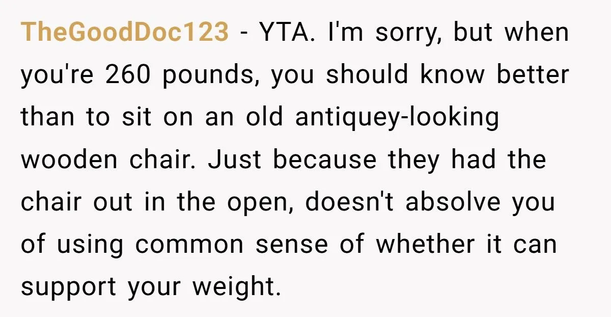 Woman Refuses To Pay For Antique Chair That Collapsed Under Her Weight At Friend’s Game Night Woman Refuses To Pay For Antique Chair That Collapsed Under Her Weight At Friend’s Game Night