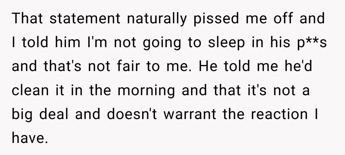 Woman Refuses To Sleep In Boyfriend’s Urine After He Peed The Bed