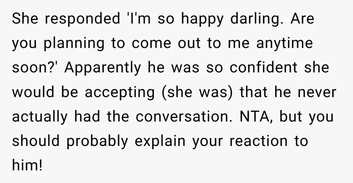 Father’s “Hell Yeah Bud!” Reaction To Son’s Coming Out Leaves Teen Confused Father’s “Hell Yeah Bud!” Reaction To Son’s Coming Out Leaves Teen Confused