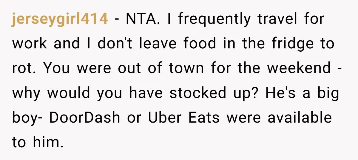 Husband Returns From Trip, Gets Mad Wife Didn’t Stock The Fridge Like His Mom