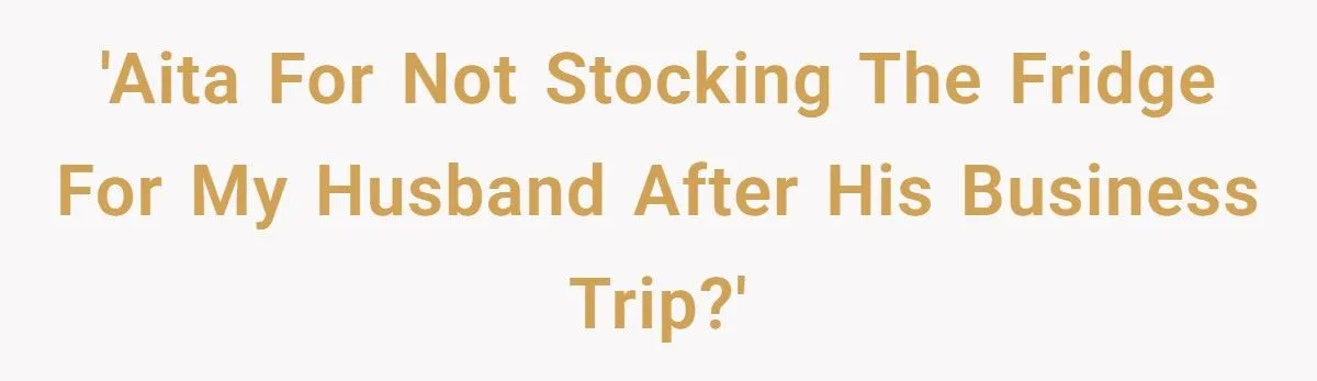 Husband Returns From Trip, Gets Mad Wife Didn’t Stock The Fridge Like His Mom