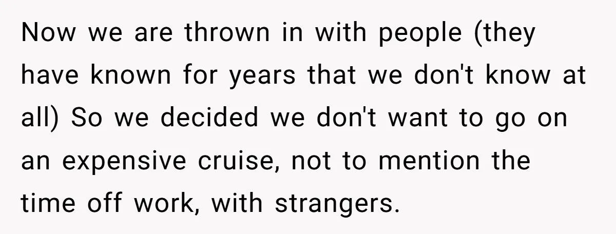 Couple Cancels Cruise After SIL Invites Two Extra Couples They Don’t Even Know