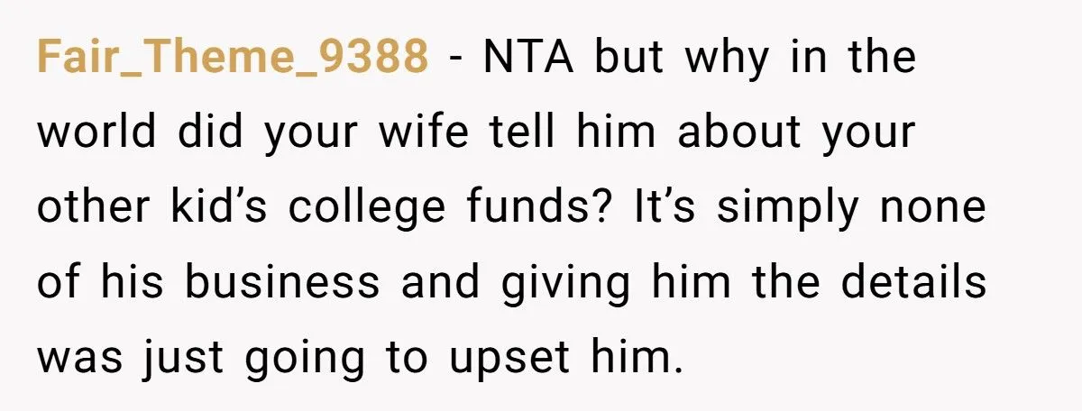 Stepdad Refuses To Raid Youngest Child’s College Fund After Stepson Demands Equal Share