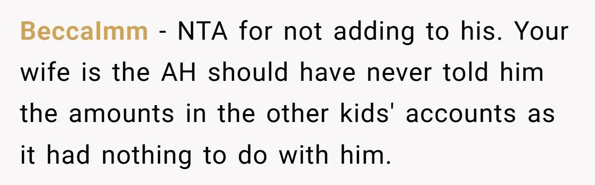 Stepdad Refuses To Raid Youngest Child’s College Fund After Stepson Demands Equal Share