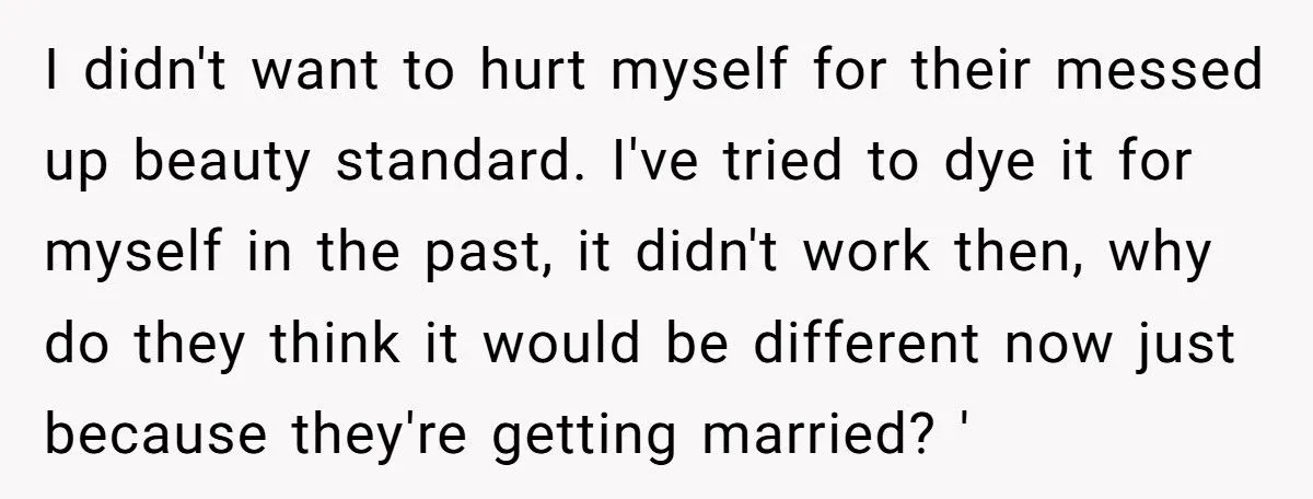 Bride Demands Bridesmaid Dye Rare White Hair, Brother Calls Her “The Jerk” For Refusing