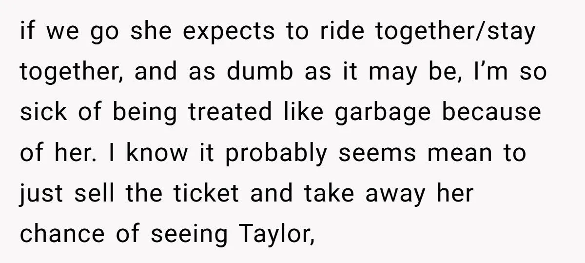 Woman Considers Selling Taylor Swift Ticket After Friend Turns Toxic