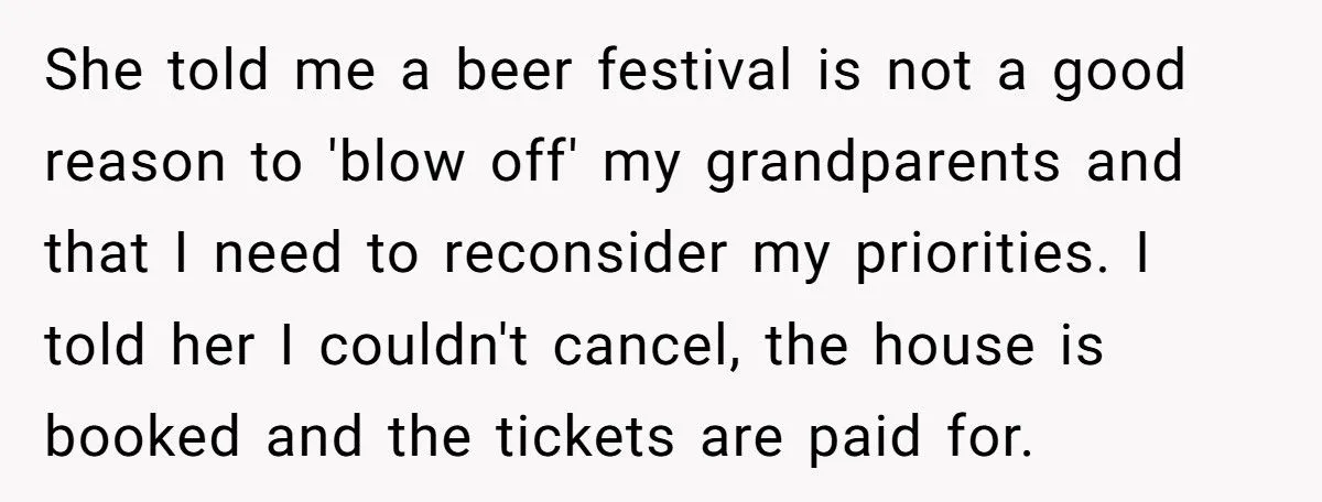 Mom Calls Him Selfish For Attending Beer Festival Instead Of Family BBQ