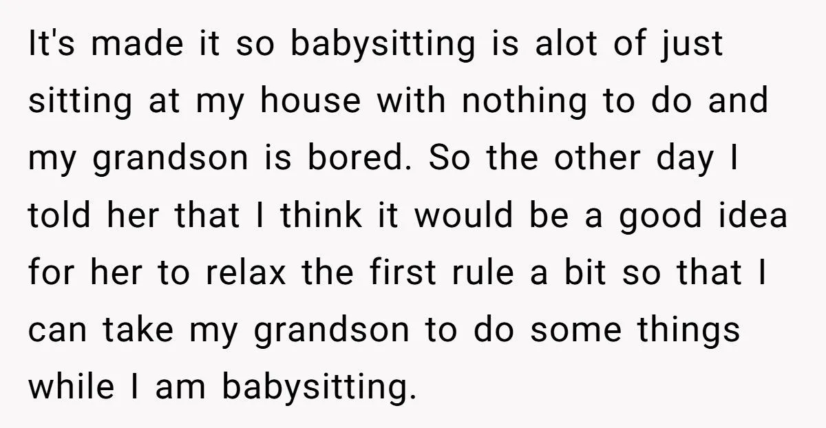 Mother-In-Law Threatens To Quit Babysitting Over DIL’s Endless List Of Parenting Restrictions