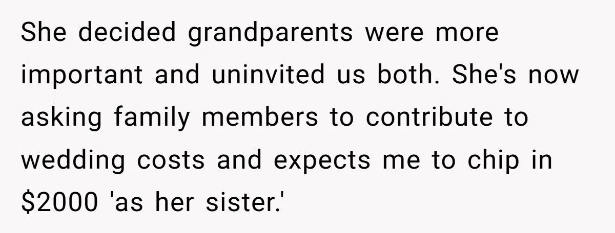 Woman Refuses To Fund Sister’s Wedding After Being Uninvited For Being Gay