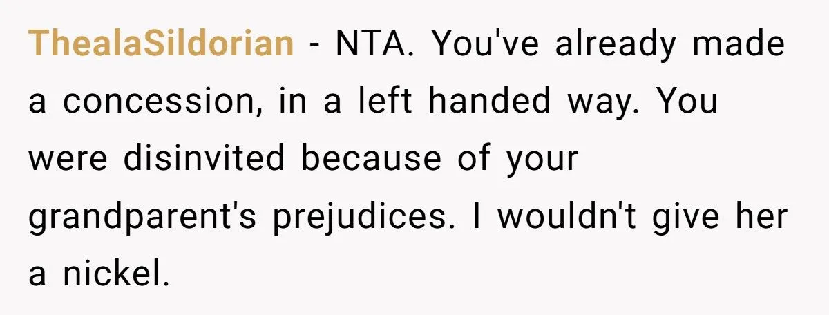 Woman Refuses To Fund Sister’s Wedding After Being Uninvited For Being Gay