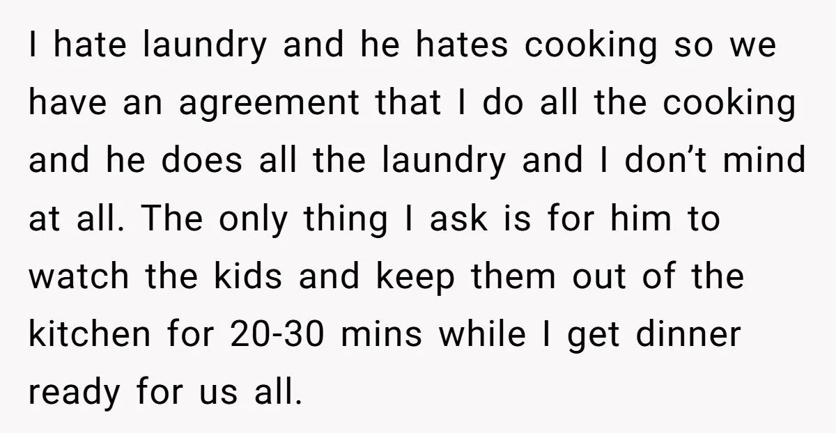 Husband Melts Down When Asked To Parent For 30 Minutes While Wife Cooks