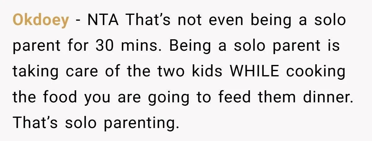Husband Melts Down When Asked To Parent For 30 Minutes While Wife Cooks