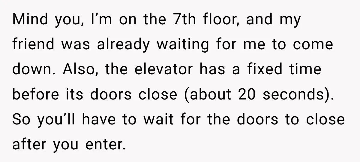 Wife Begs Husband To Let Stranger In Elevator, He Refuses And She Can’t Stop Laughing At What Happens Next