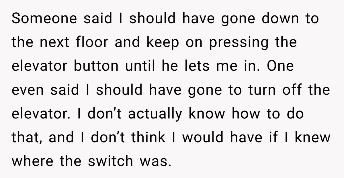 Wife Begs Husband To Let Stranger In Elevator, He Refuses And She Can’t Stop Laughing At What Happens Next