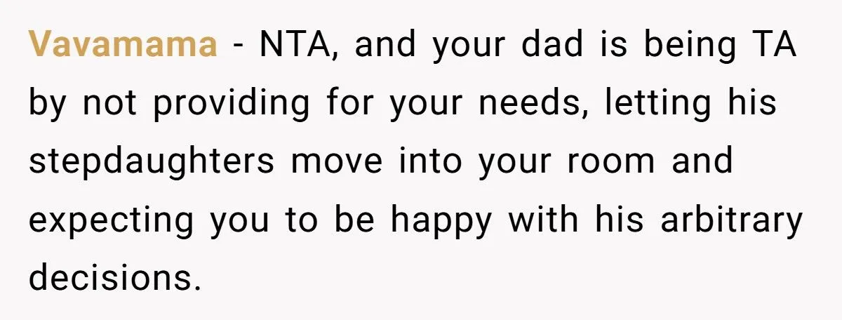 Teen Refuses To Sleep In Shared Room After Dad’s New Wife Moves Her Daughters In