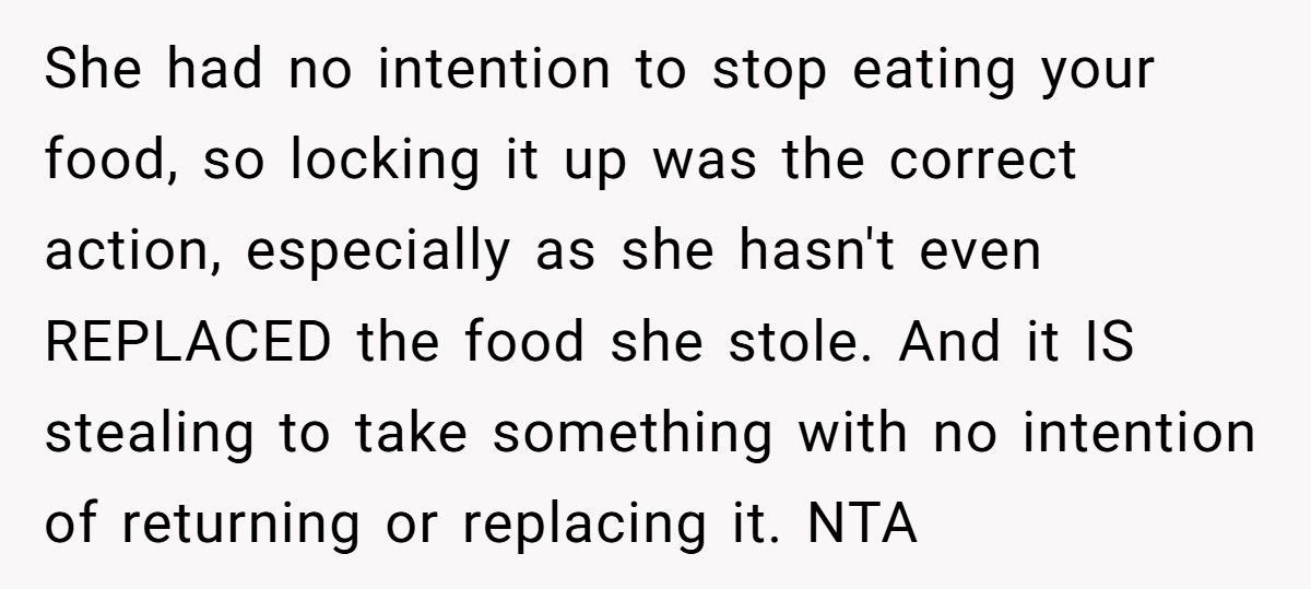 Roommate Furious After Being Busted For Stealing Food, Calls Pantry Lock “Childish”