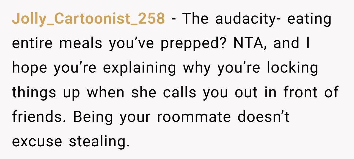 Roommate Furious After Being Busted For Stealing Food, Calls Pantry Lock “Childish”