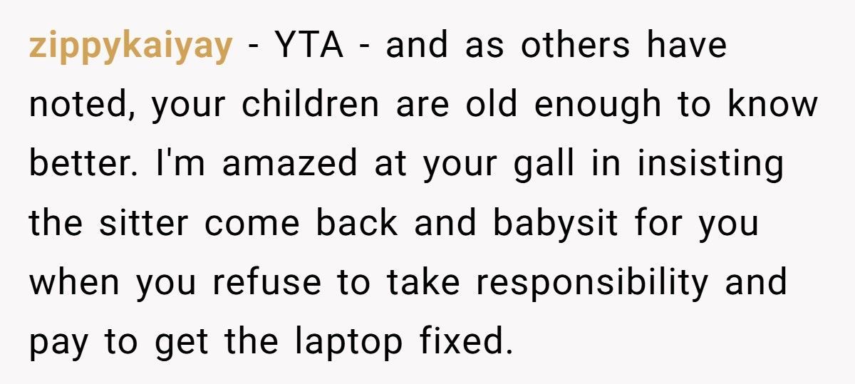 Child Breaks Babysitter’s Laptop, Mom Calls It ‘Her Fault’ — Who’s Right?
