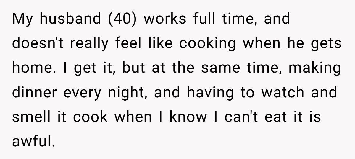 Mom With Jaw Wired Shut Begs Husband To Cook A Few Dinners, He Refuses Because He ‘Likes Coming Home To A Meal' Mom With Jaw Wired Shut Begs Husband To Cook A Few Dinners, He Refuses Because He ‘Likes Coming Home To A Meal'