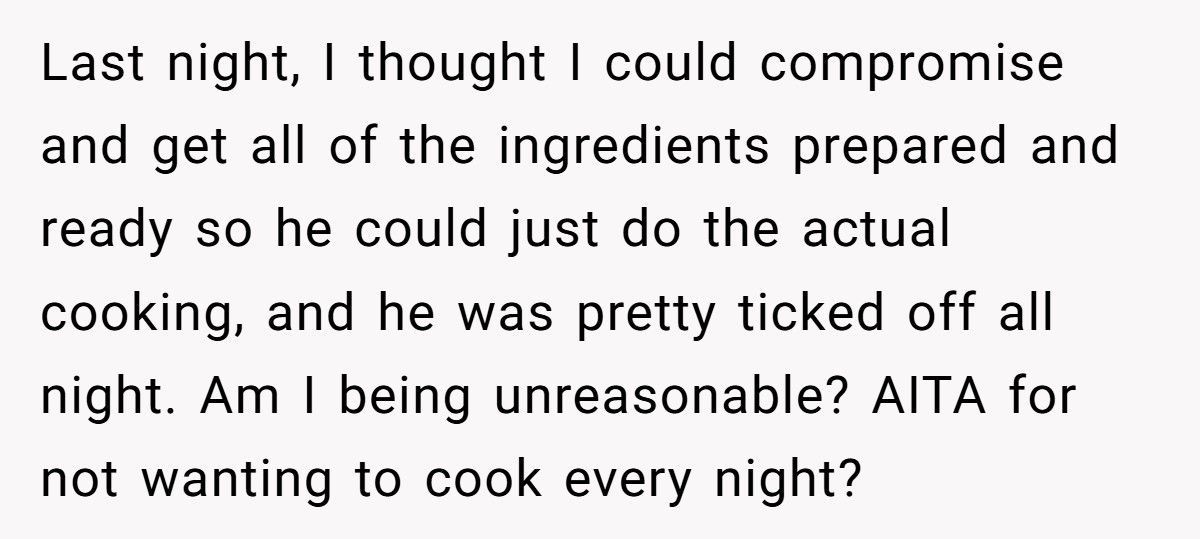 Mom With Jaw Wired Shut Begs Husband To Cook A Few Dinners, He Refuses Because He ‘Likes Coming Home To A Meal' Mom With Jaw Wired Shut Begs Husband To Cook A Few Dinners, He Refuses Because He ‘Likes Coming Home To A Meal'