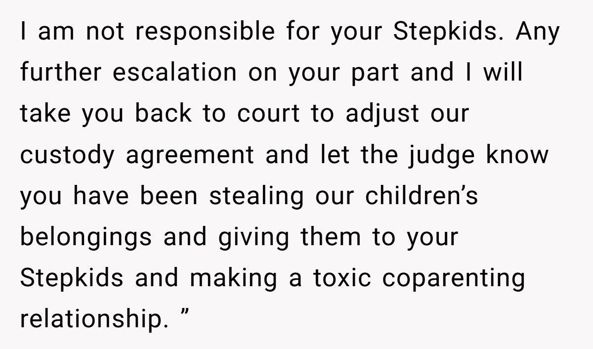 Dad Calls Police On Ex-Wife After She Keeps Stealing His Stuff For Her Stepkids