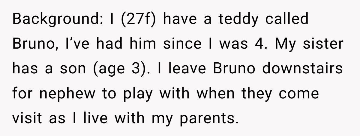 Woman Demands Childhood Teddy Back After Sister Gives It Away To Her Nephew