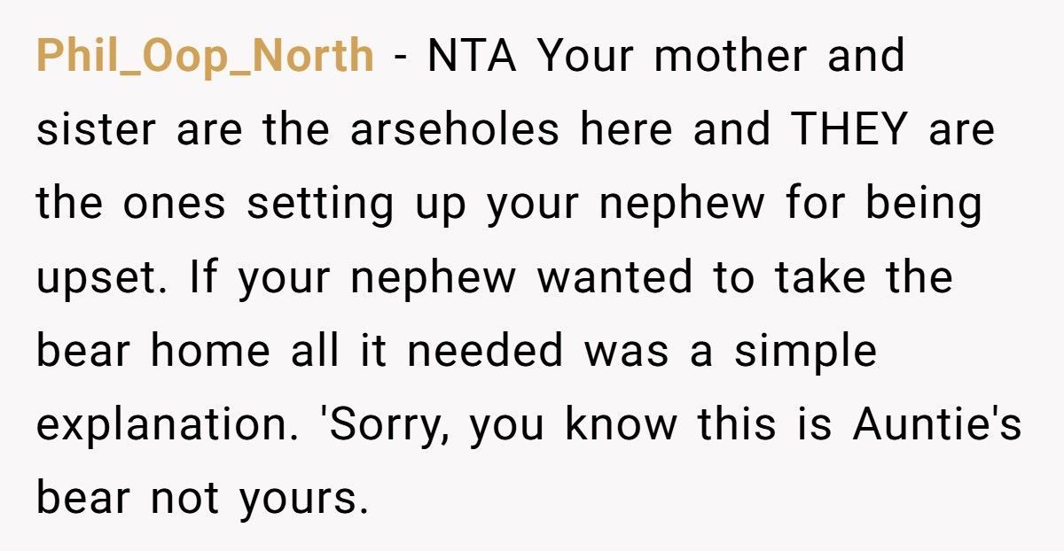 Woman Demands Childhood Teddy Back After Sister Gives It Away To Her Nephew
