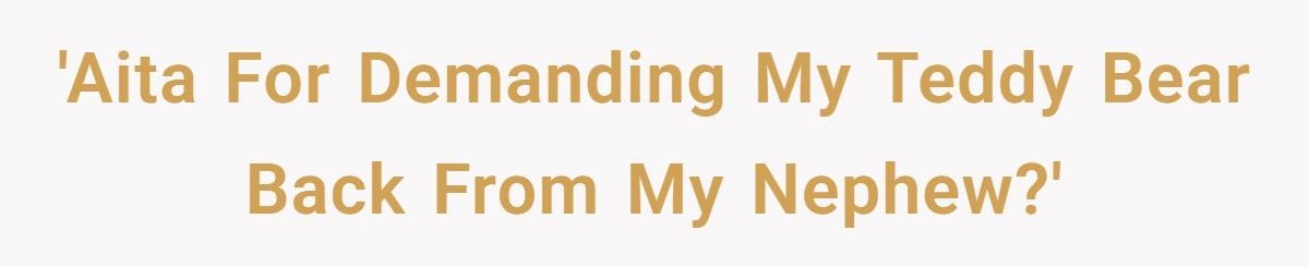 Woman Demands Childhood Teddy Back After Sister Gives It Away To Her Nephew