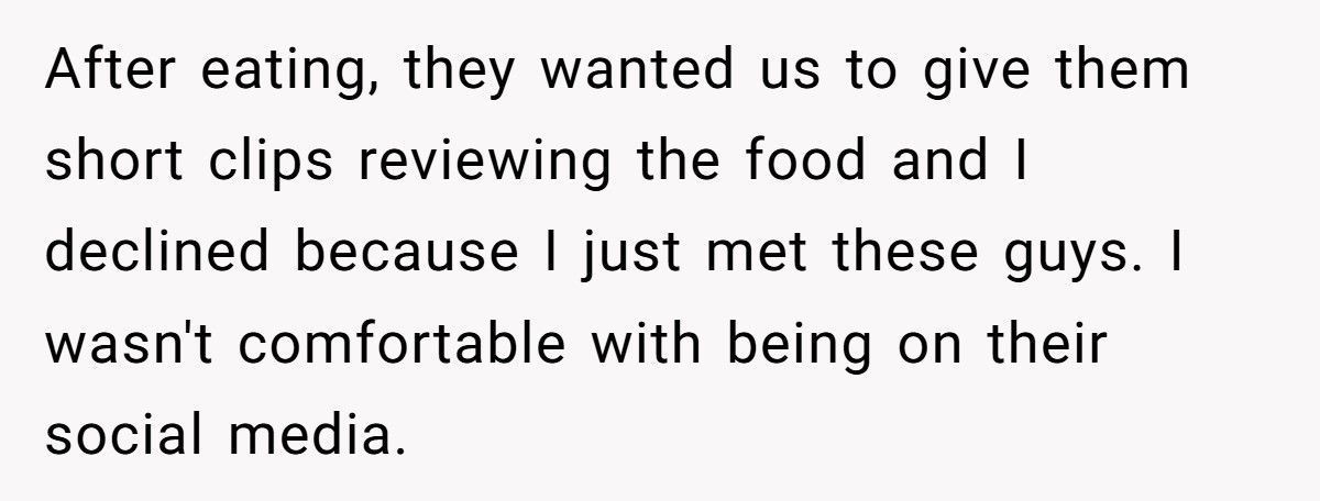 Hungry Diner Refuses To Let Influencers Take Pictures Of Their Food, So They Call Diner Selfish